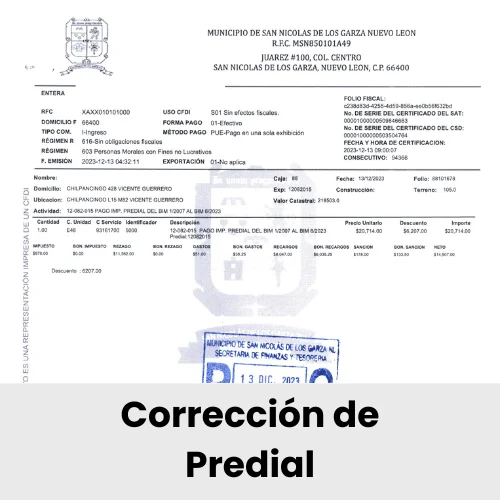 correccion de predial